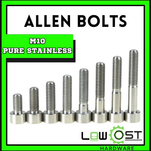 1PC M10 ALLEN BOLTS 201 Stainless Socket Head Allen Bolt Cap Screw (SOLD PER PIECE) Shopee