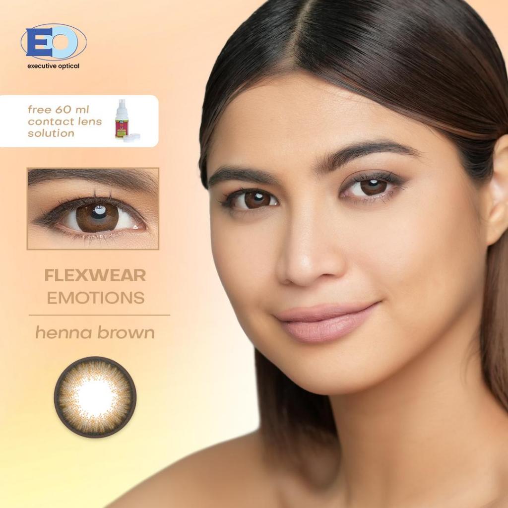 Eo Flexwear Emotions Henna Brown Graded Brown Contact Lenses With Solution Set 12 Months 6801