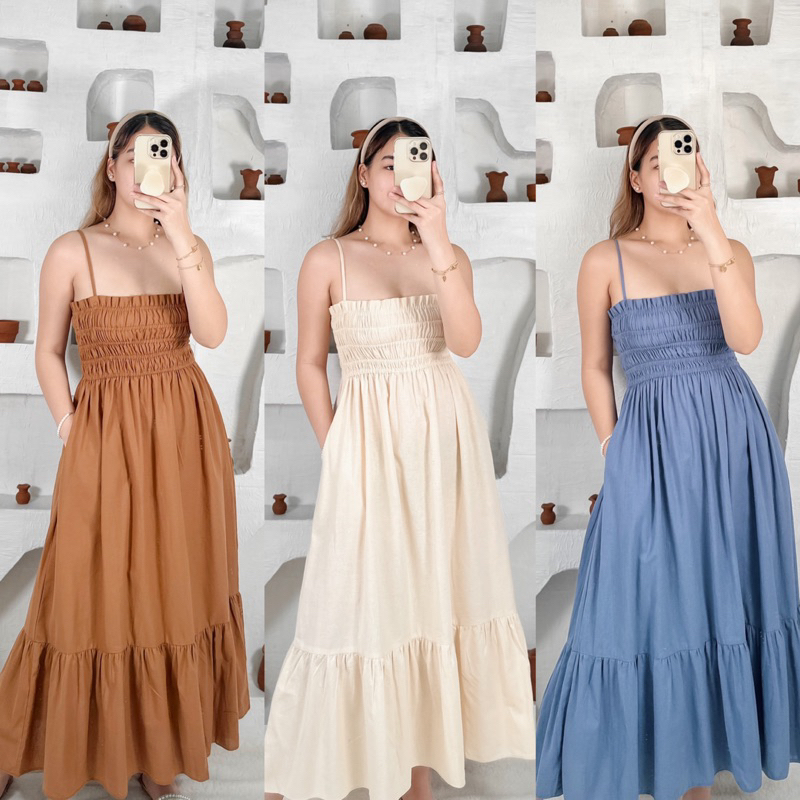 Amanda Ruffled Baby Doll Maxi Dress Justhis Clothing Shopee Philippines