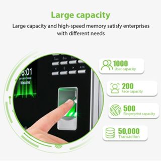 ZKTeco Fingerprint Attendance Machine LCD Screen Intelligent Biometric ...