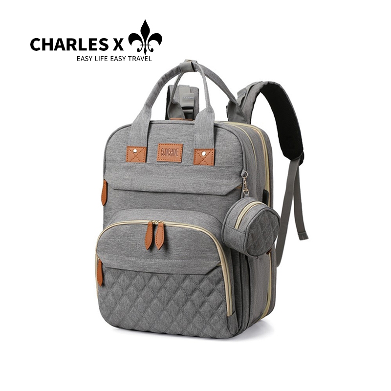CHARLES X Multifunctional mommy bag that can be turned into a crib