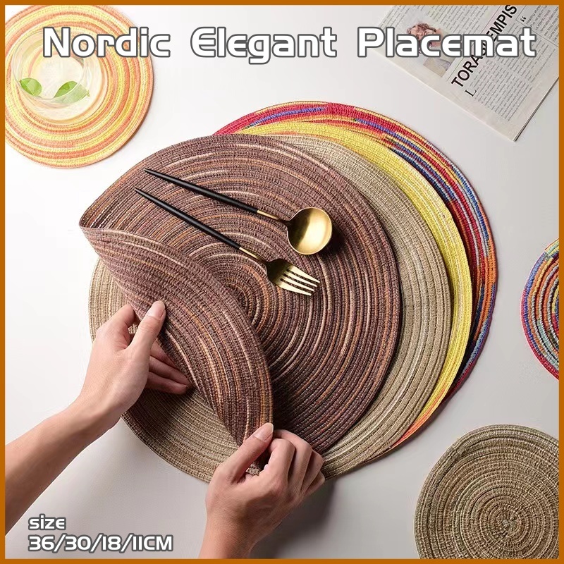 Round Placemats For Dining Table Mat HeatResistant Washable Ramie