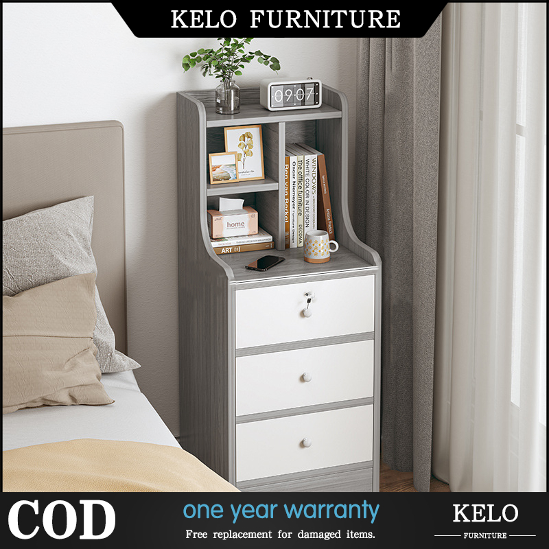 Lockable Bedside with Drawer and Shelf for Storage and Security