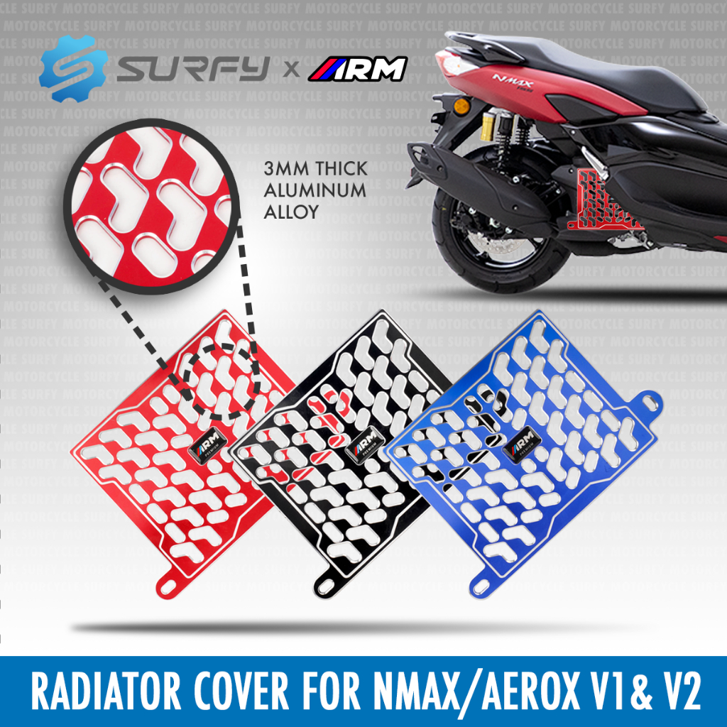 Arm Radiator Cover Aluminum Full Cnc 2 Color Spinner Design For Nmax V1andv2 Aerox V1andv2 Shopee