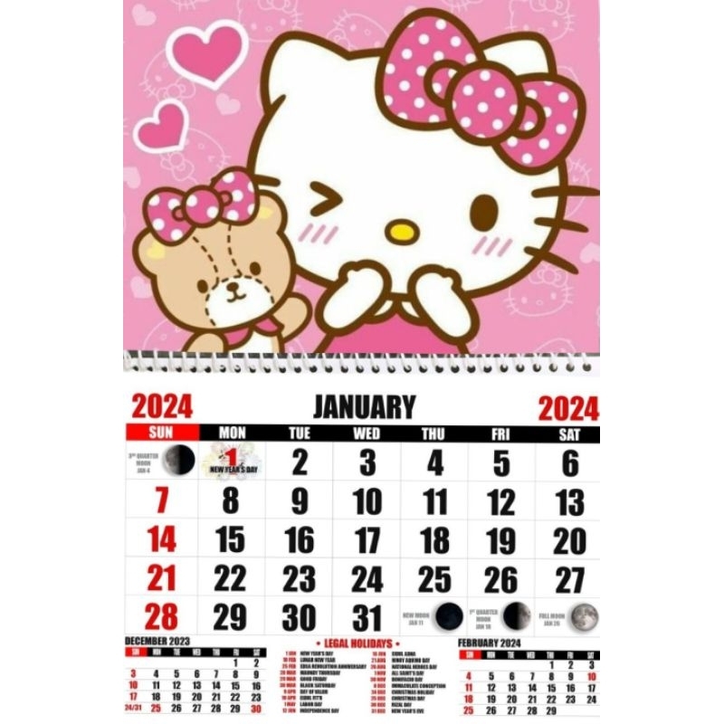 2024 Hello Kitty Wall Calendar Shopee Philippines