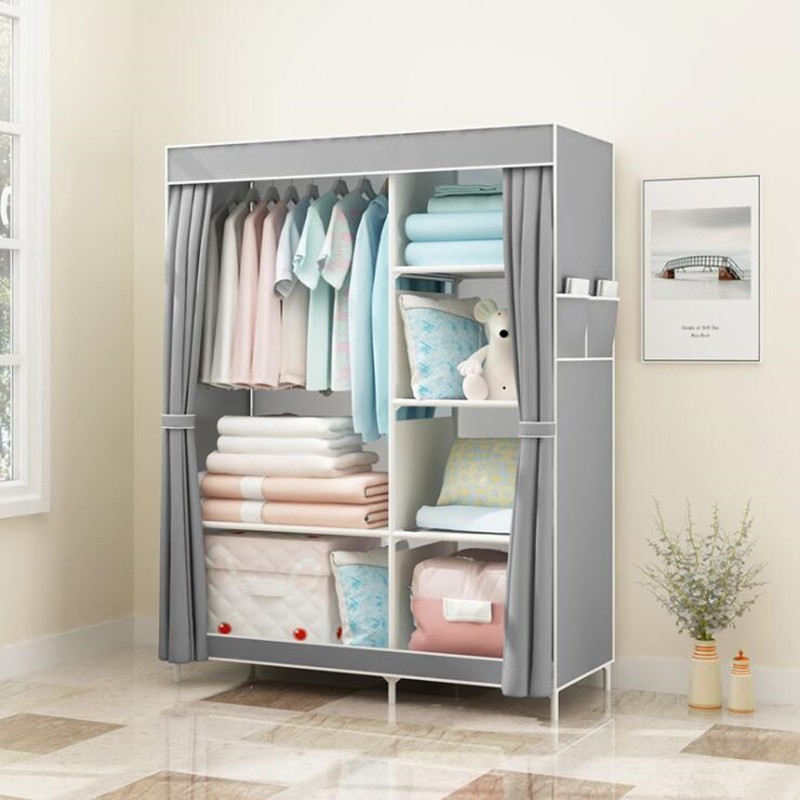 Zipper Wardrobe Clothes Storage Bedroom Clothes Hanging Assembly ...