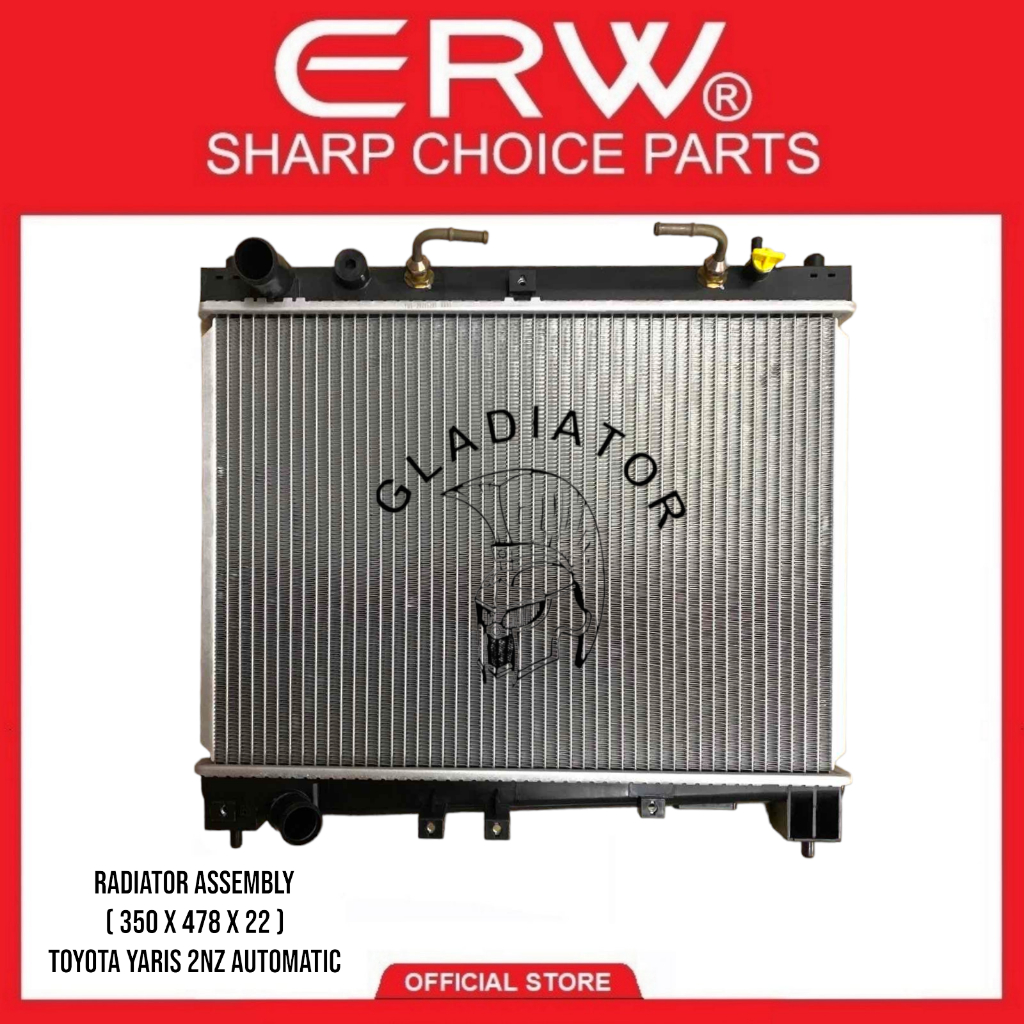RADIATOR FOR TOYOTA YARIS 2NZ AUTOMATIC (350 X 478 X 22) ( PLASTIC ...
