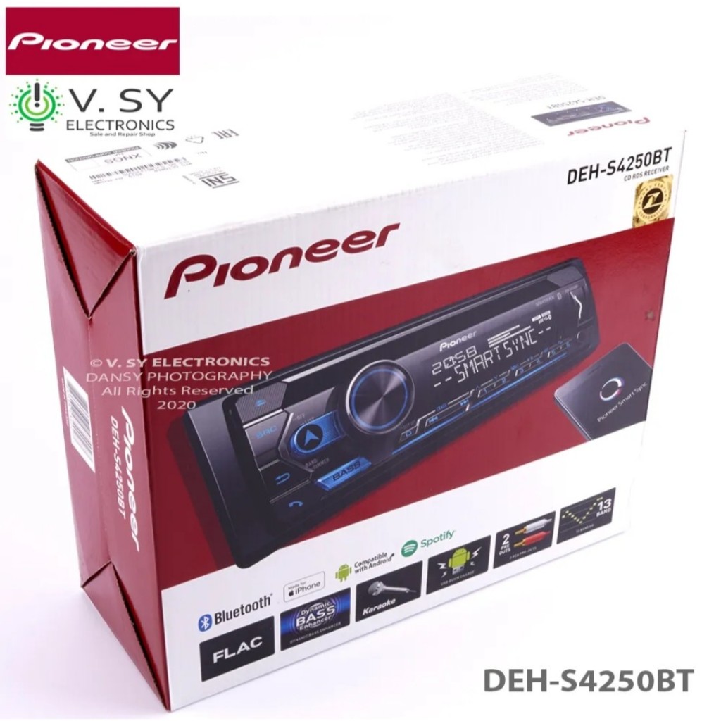 Original 2023 Pioneer DEH-S4250BT Bluetooth USB Single DIN 50W X 4 Car ...