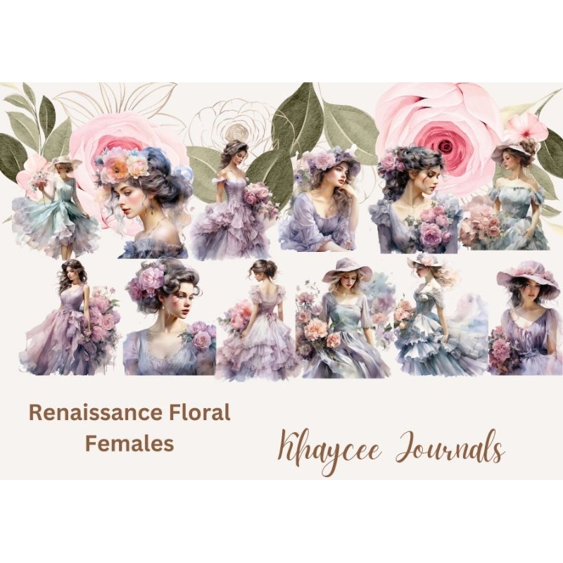 Premium Renaissance Floral Female Sticker Pack | Shopee Philippines