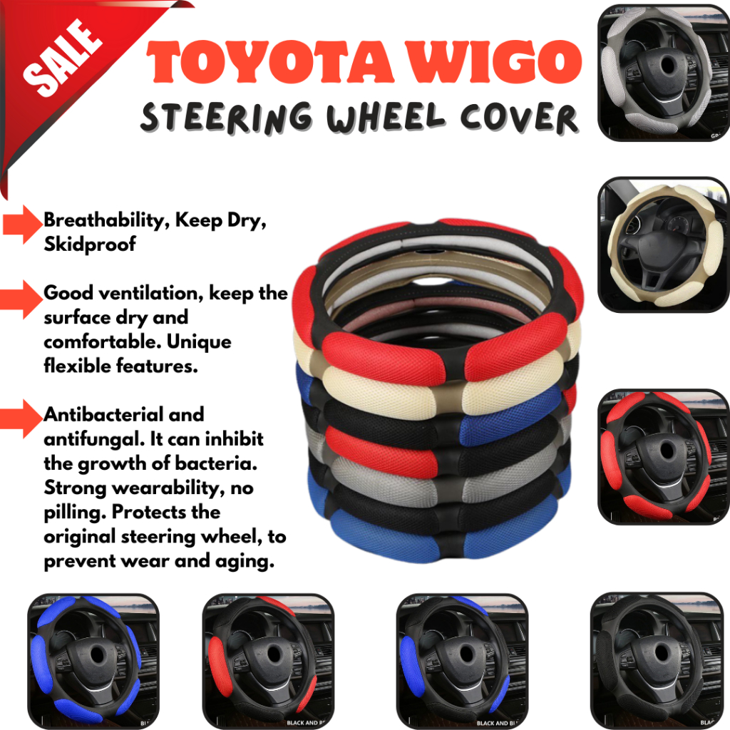TOYOTA WIGO Car Steering Wheel Cover Anti Slip Sandwich Sport Type Car Steering Wheel Protect Shopee Philippines