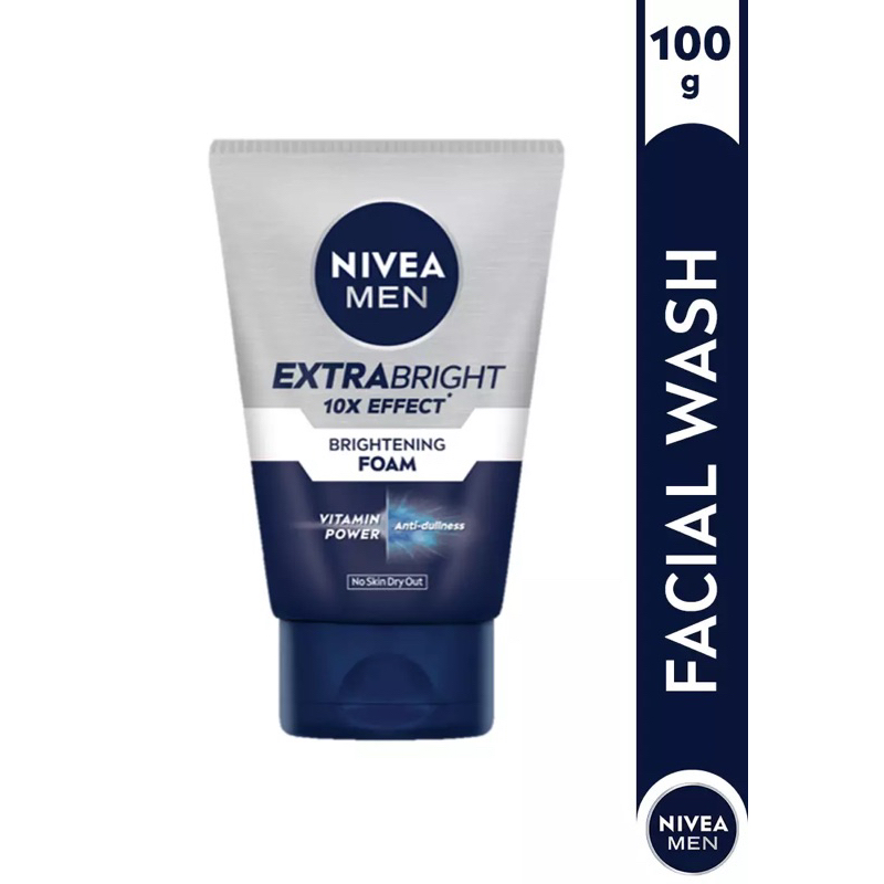 Nivea Men Extra Bright 10x Effect Brightening Facial Foam 100g | Shopee ...