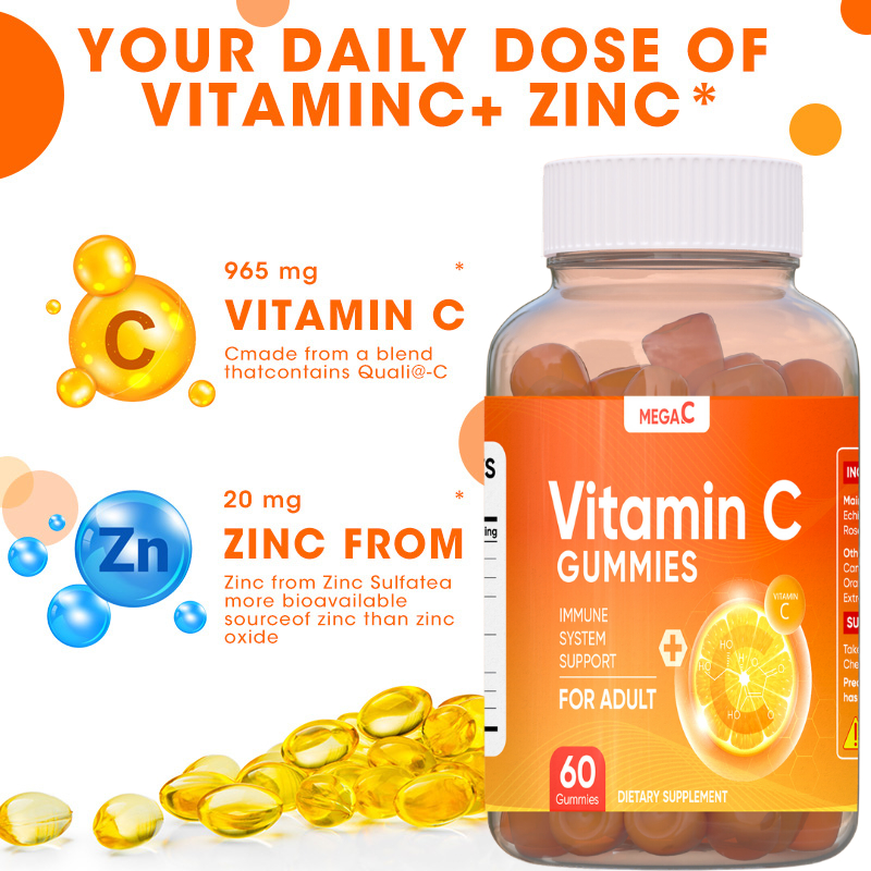 [ MegaC ] Vitamin C Gummies 1500mg With Zinc Increase Immunity And ...
