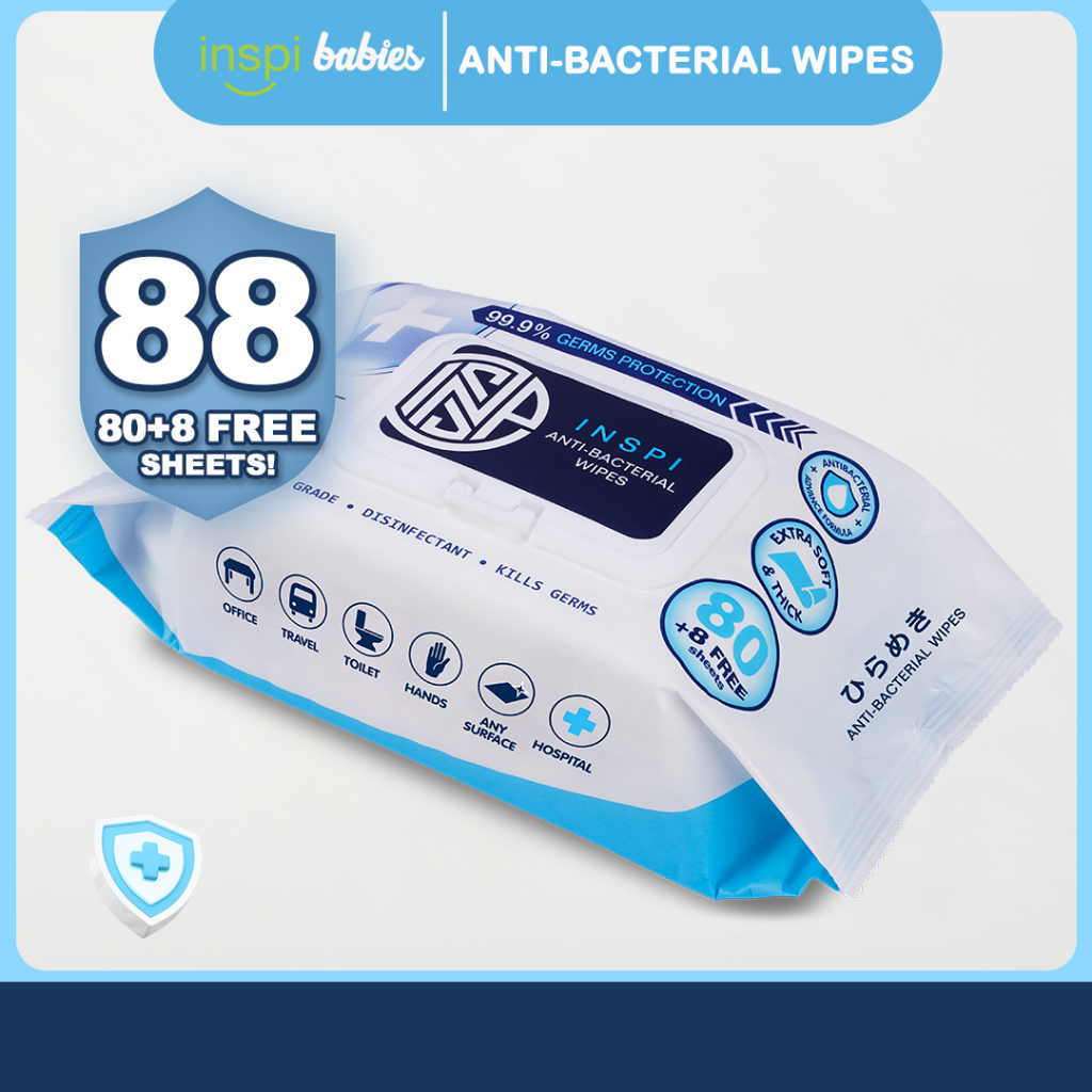INSPI Babies Antibacterial Wipes 88 Sheets Shopee Philippines