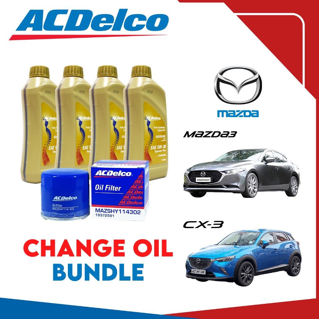 ACDelco Change Oil Bundle for Mazda 2, 3, CX-3 (Gasoline Engine ...