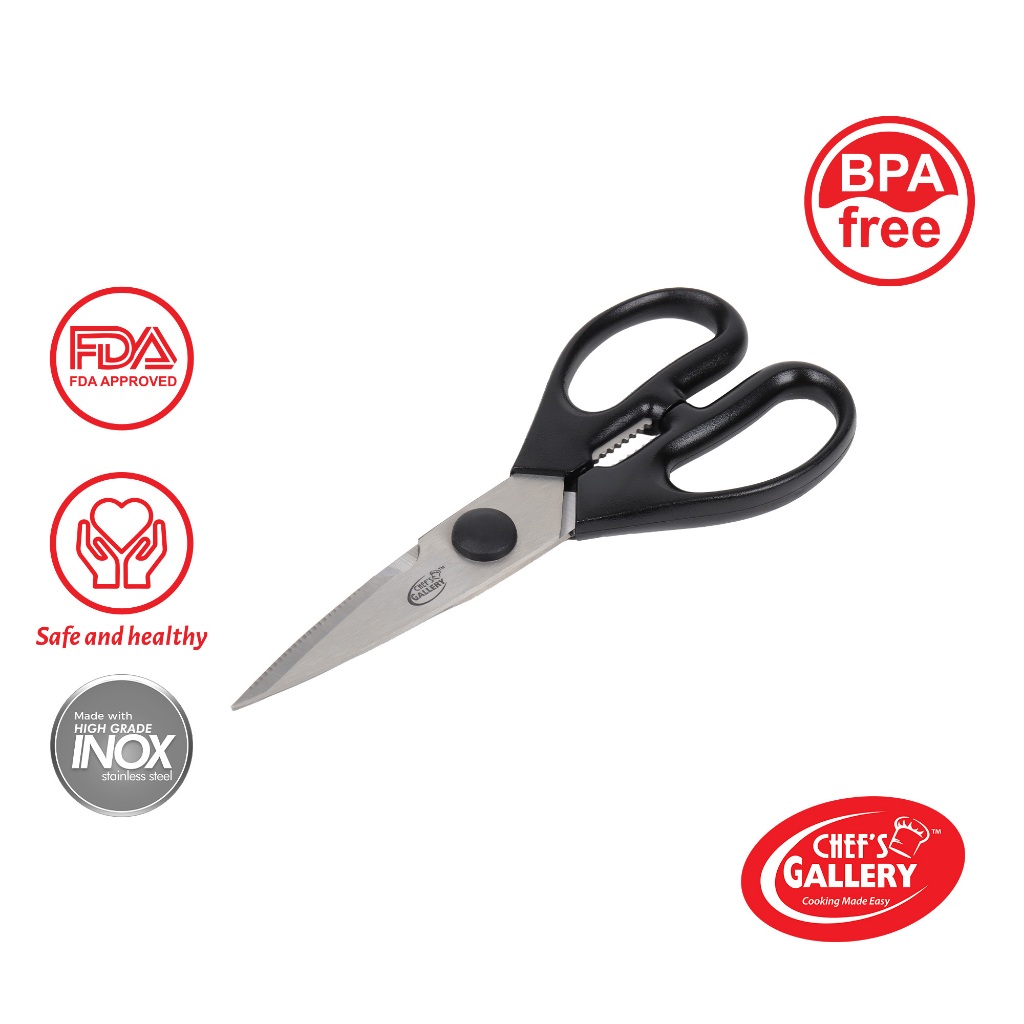 Chef's Gallery Kitchen Scissor Food Grade Materials FDA Approved Non ...