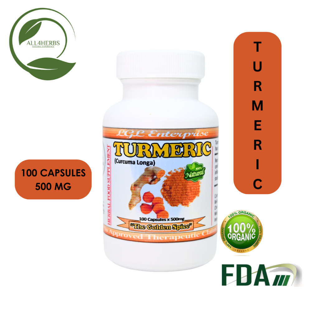 Turmeric Capsules Anti Inflammatory Relieves Arthritis Immune Booster 100 Capsules 500