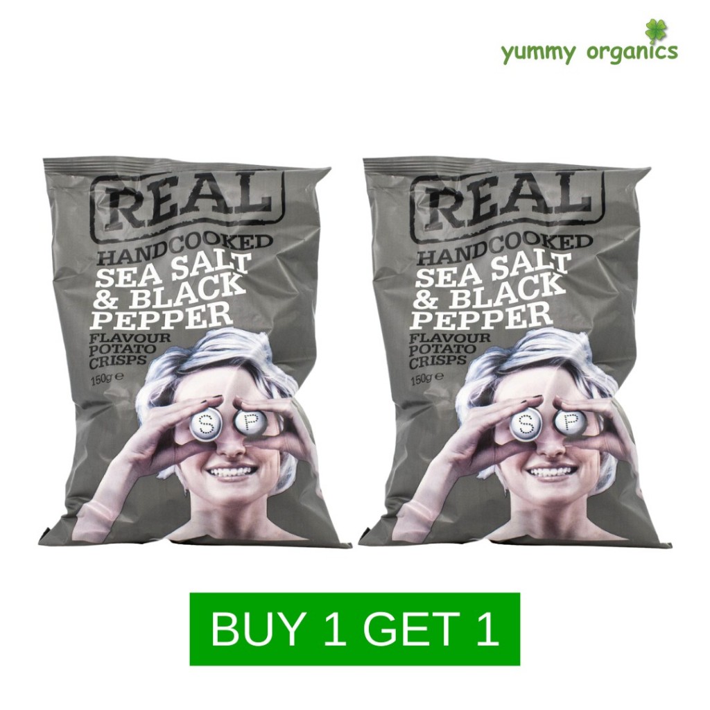 REAL HANDCOOKED CRISPS SEA SALT AND BLACK PEPPER 150G BUY 1 TAKE 1 (EXP ...