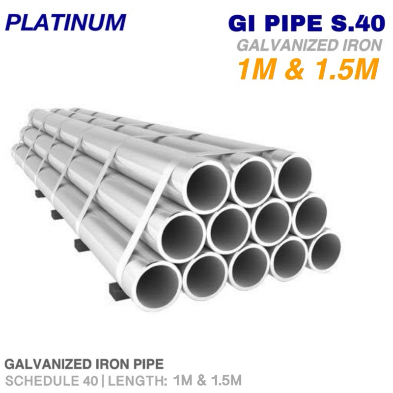 1M & 1.5M GI Pipe S.40 Galvanized Iron Pipe Schedule 40 Sold Per
