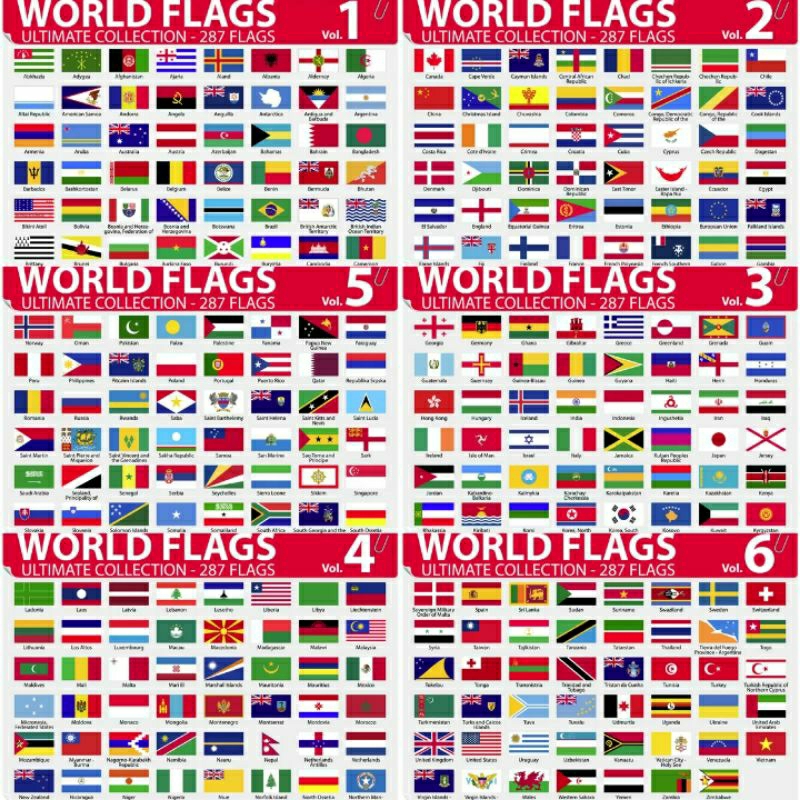 Flags Of The World Poster A4 Size (made To Order) 