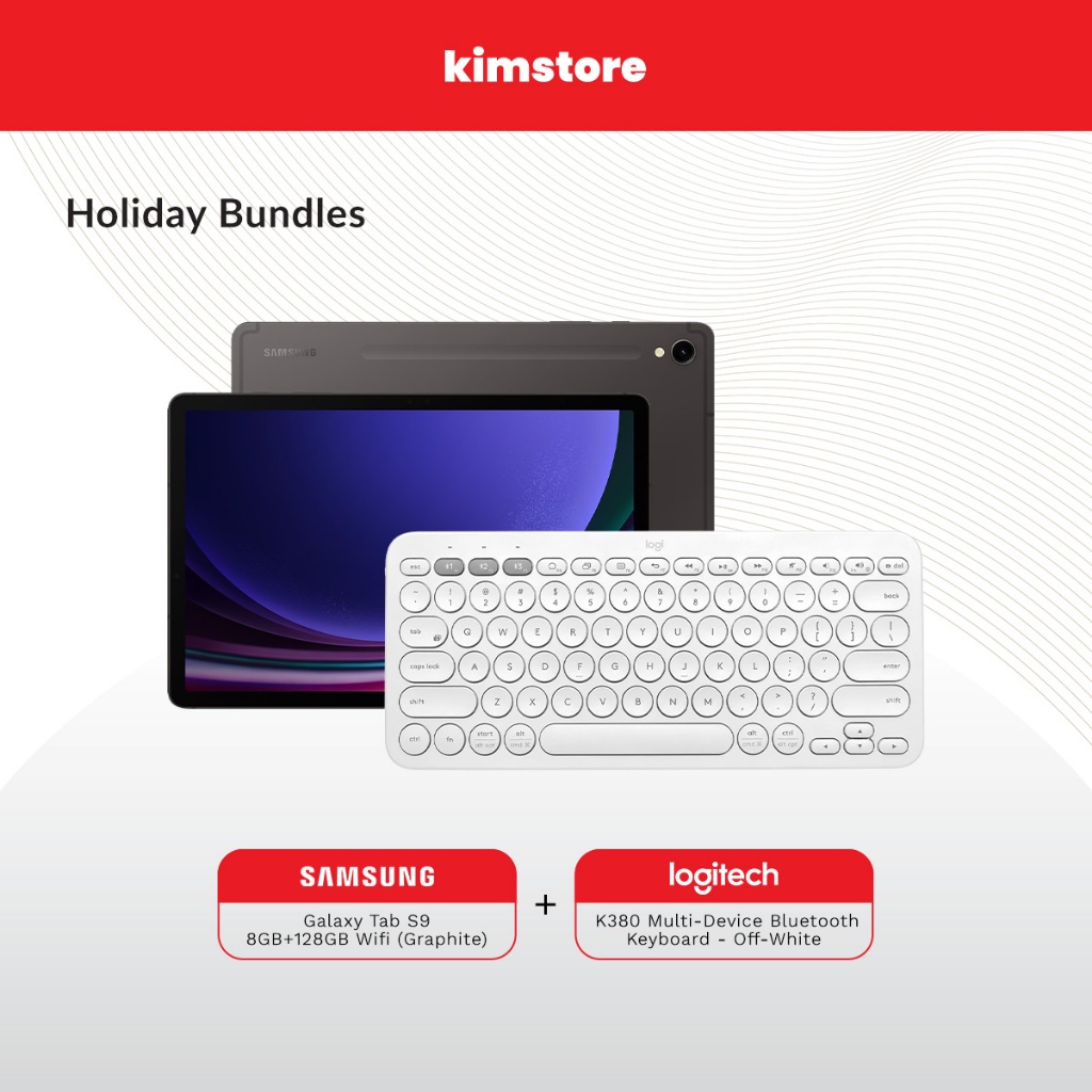 Holiday Bundle: Samsung Galaxy Tab S9 WiFi and Logitech K380 Multi