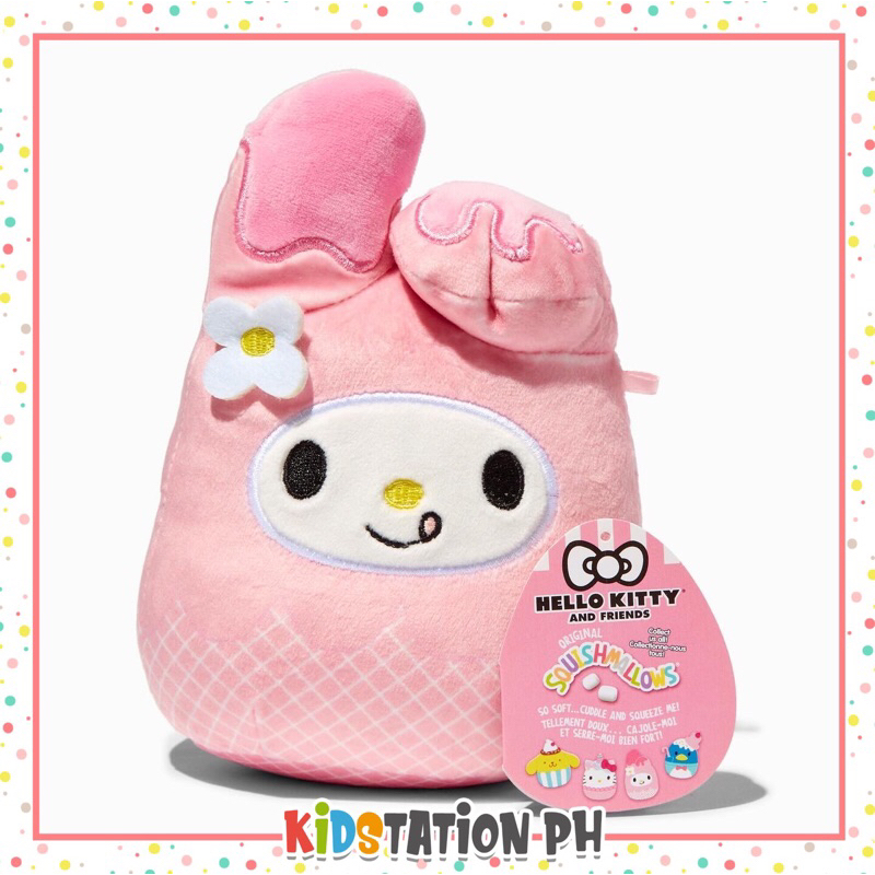 Squishmallows Sanrio Hello Kitty and Friends My Melody (50th Anniversary) with Floral Hood 8-in Little Plush