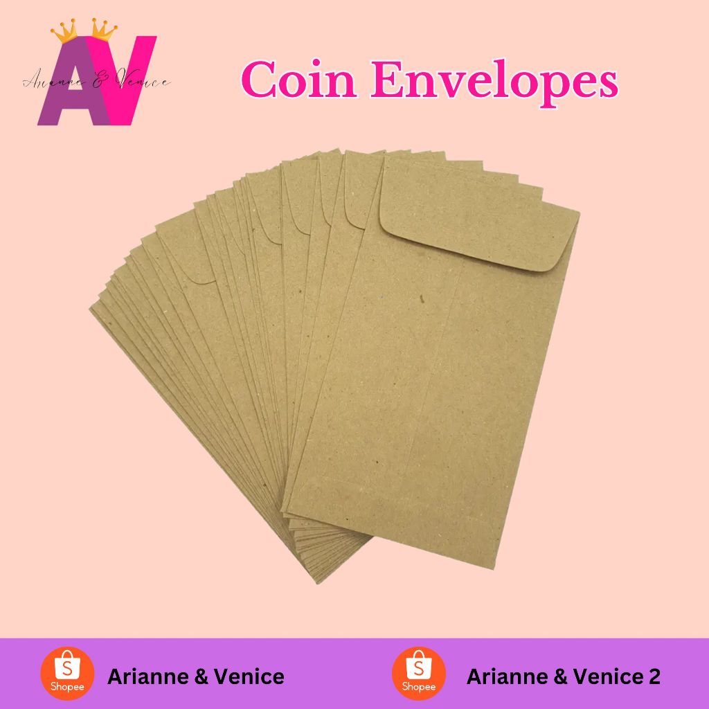 Brown Coin Envelope Cash Envelope for Wedding Birthday Baptism Number 7