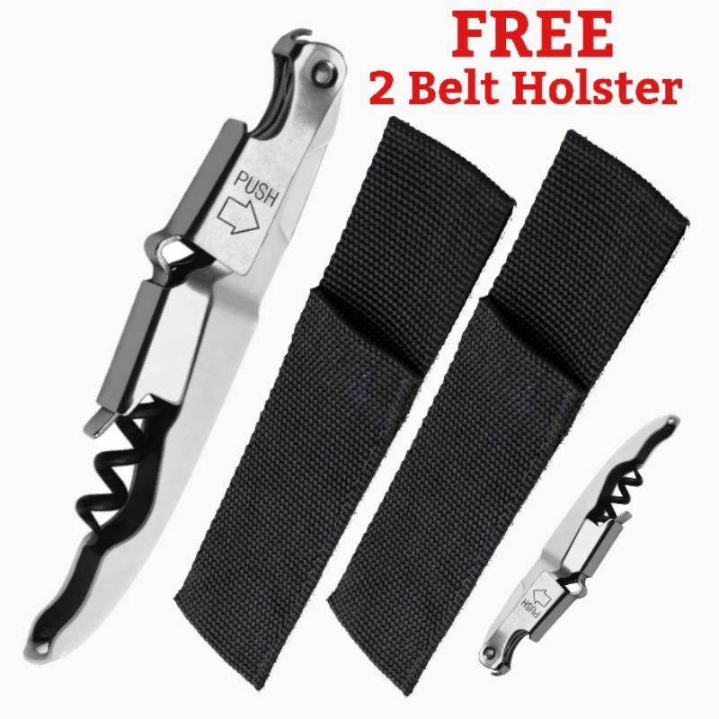 Corkscrew / Wine Opener with FREE Belt Holster (WHITE) Shopee Philippines