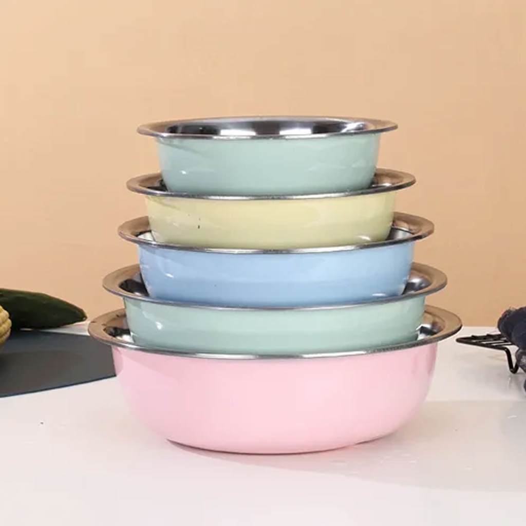 5PCSBOWL- Kitchen Rice Pot Set Multicolor Mixing Bowl 5pcs Set ...