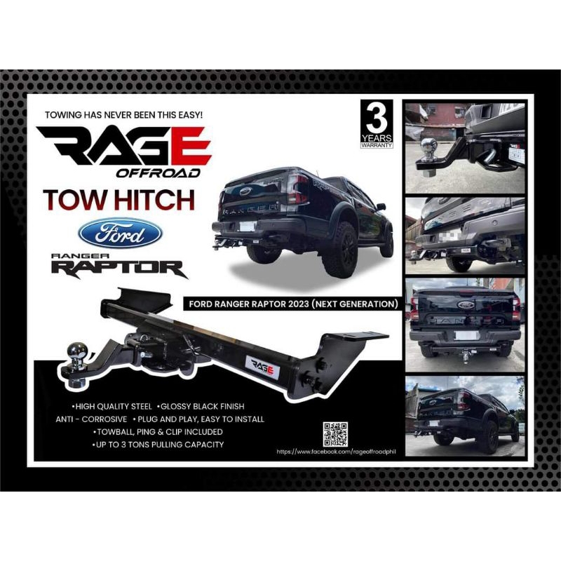 RAGE OFFROAD TOW HITCH FOR FORD RAPTOR 20232024 NEXT GEN Shopee Philippines