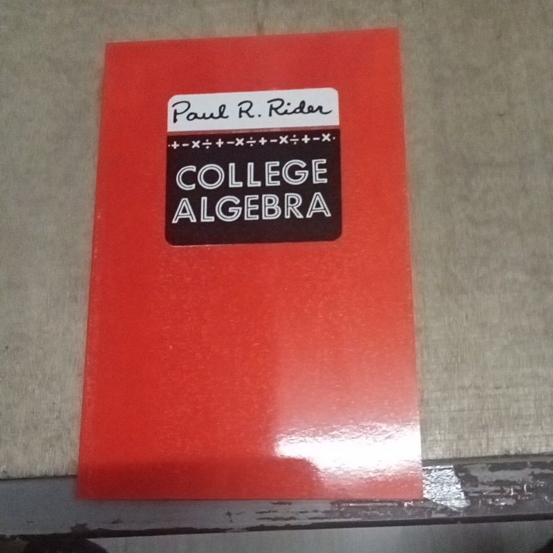 College Algebra (Paul Rider) | Shopee Philippines