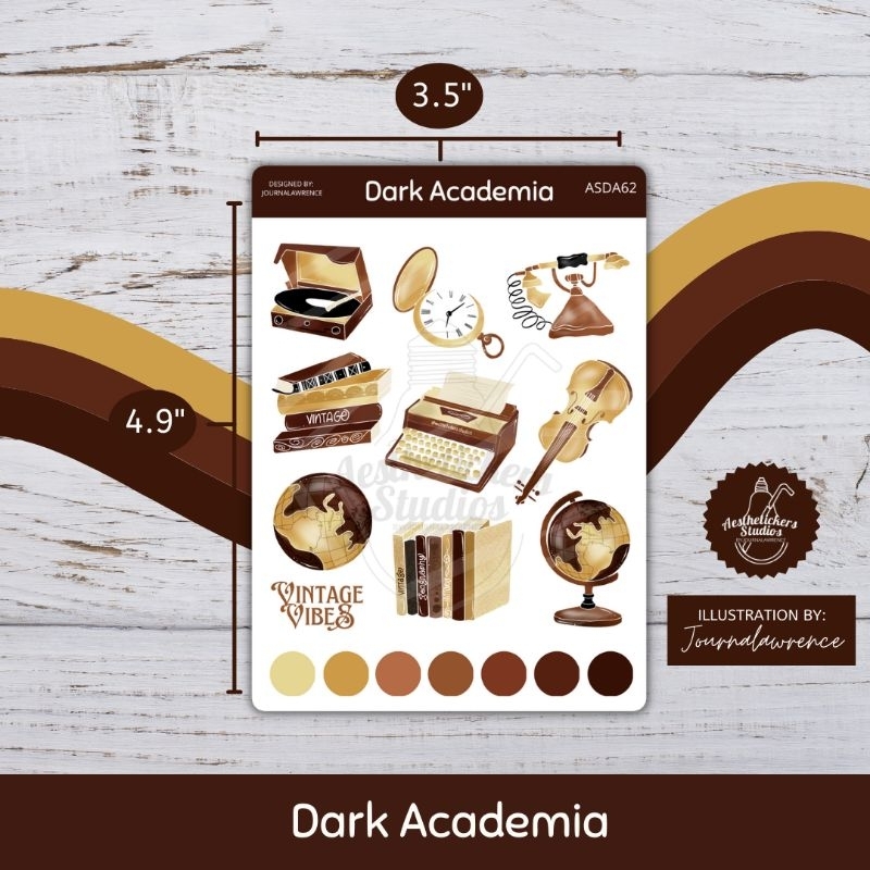 Dark academia aesthetics Stickers, Unique Designs