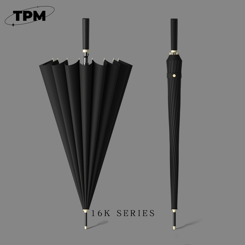 Tide Play 16Bone Straight Umbrella Automatic Japanese DoubleLayer Thickening Reinforced