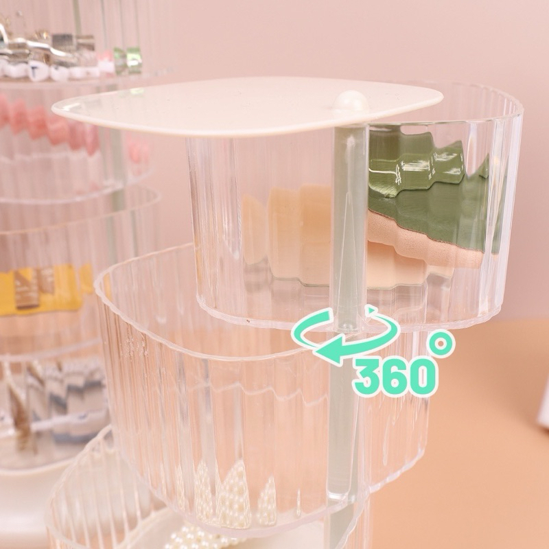 New Acrylic Organizer Rotating Dustproof Storage Box Transparent ...