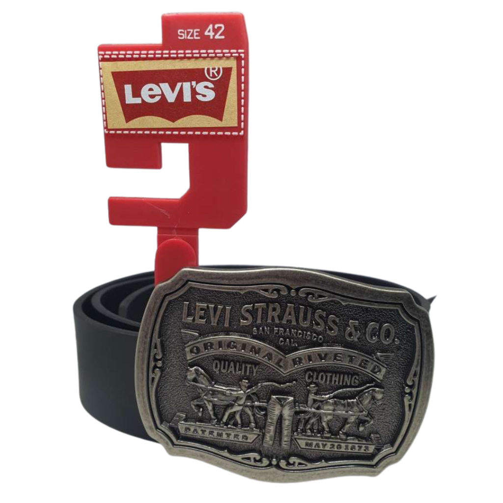 Levi s Men s Leather Belt With Plaque Buckle Midnight Black Shopee Philippines