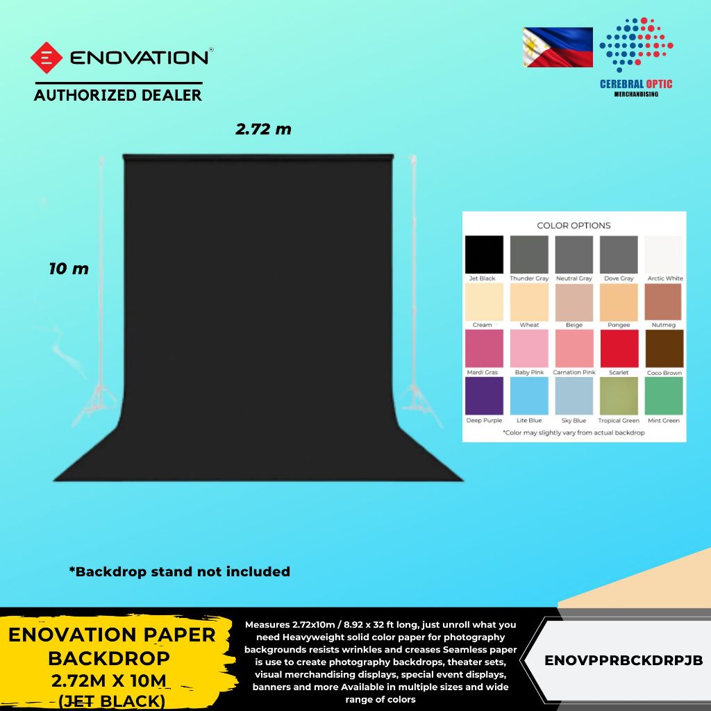 ENOVATION PAPER BACKDROP 2.72mx10m / 8.92x32 ft - CEREBRAL OPTIC ...