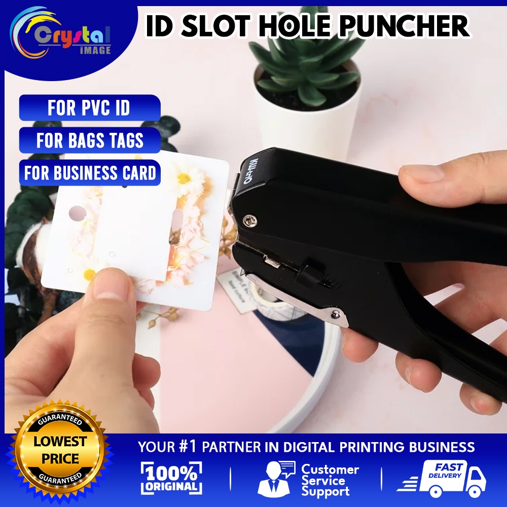  Desktop ID Card Hole Punch Tool for Name Badges - Three in One Slot  Puncher with Guide (Slot Hole, Round Hole, Corner Rounder) : Arts, Crafts &  Sewing
