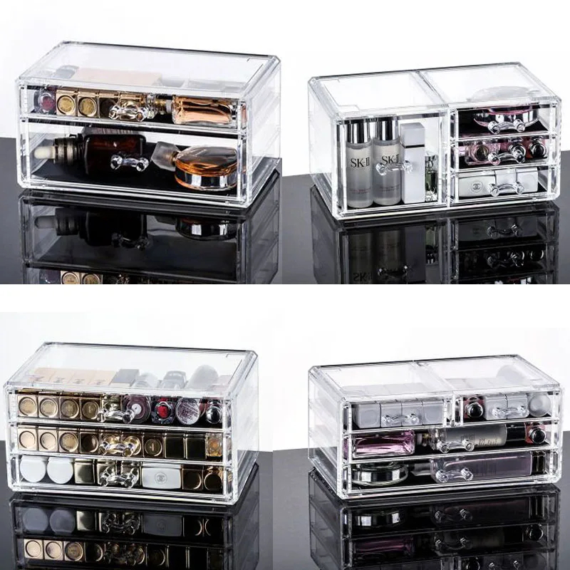 Drawer Makeup Organizer Storage Rack cosmetic Acrylic Lipstick Jewelry ...