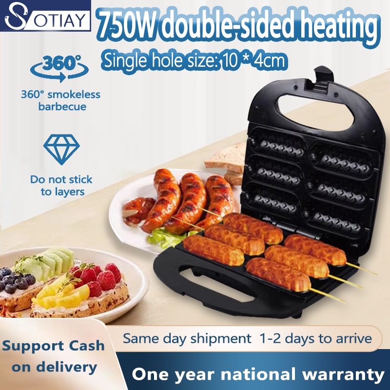 Nonstick Corn Dog Cheesy Waffle Maker Molder Home Electric Hotdog Snacks Cake Kitchen Appliances