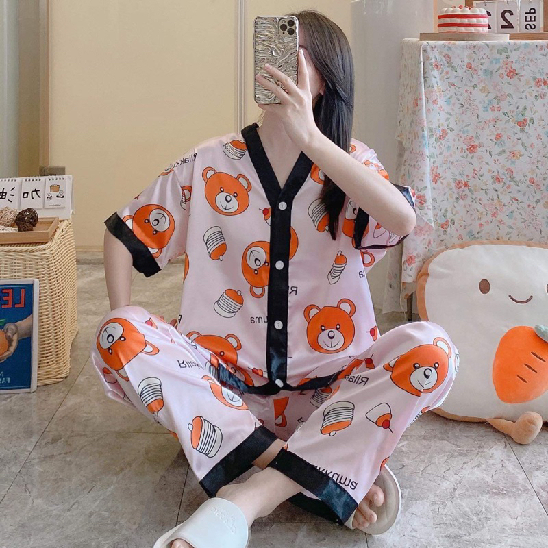 Korean Silk Vneck Comfort,Sleepwear,Nightwear,Longewear, Pajama Set ...