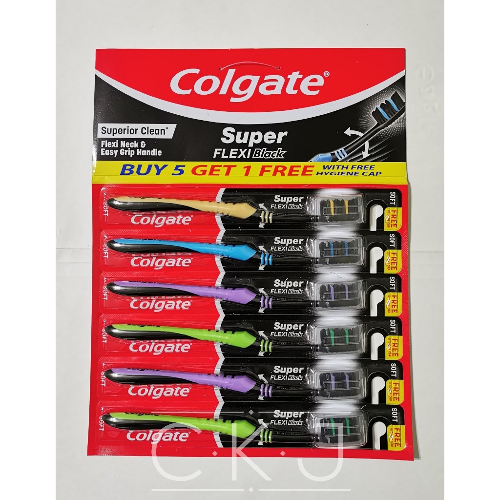 Colgate Super Flexi Black Toothbrush (Soft) BUY 5 GET 1 FREE | Shopee ...