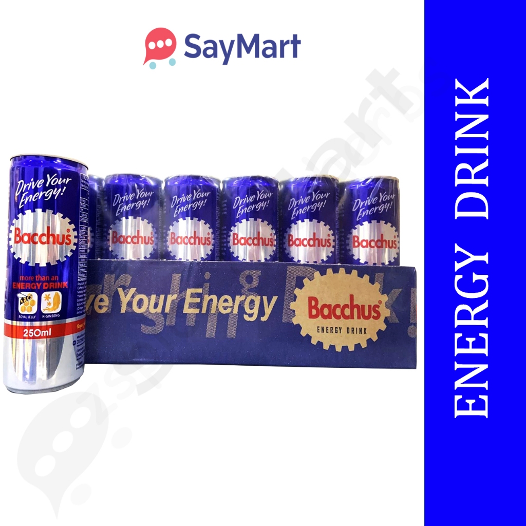 BACCHUS ENERGY DRINK REGULAR 1 case (30 cans) Shopee Philippines