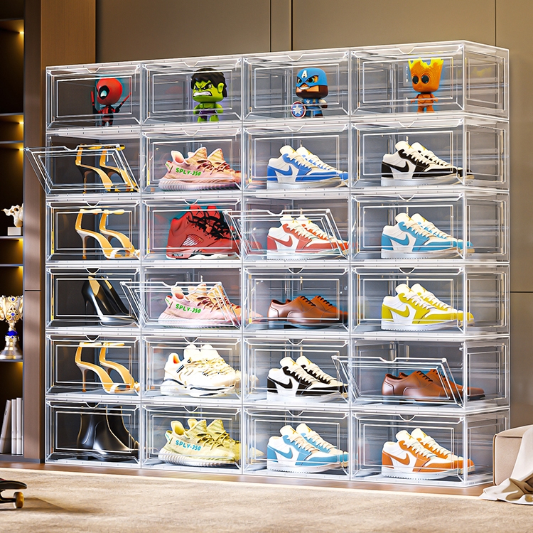 Big Size Shoe Box Hard Plastic Colorful Shoes Rack Storag Organizer ...