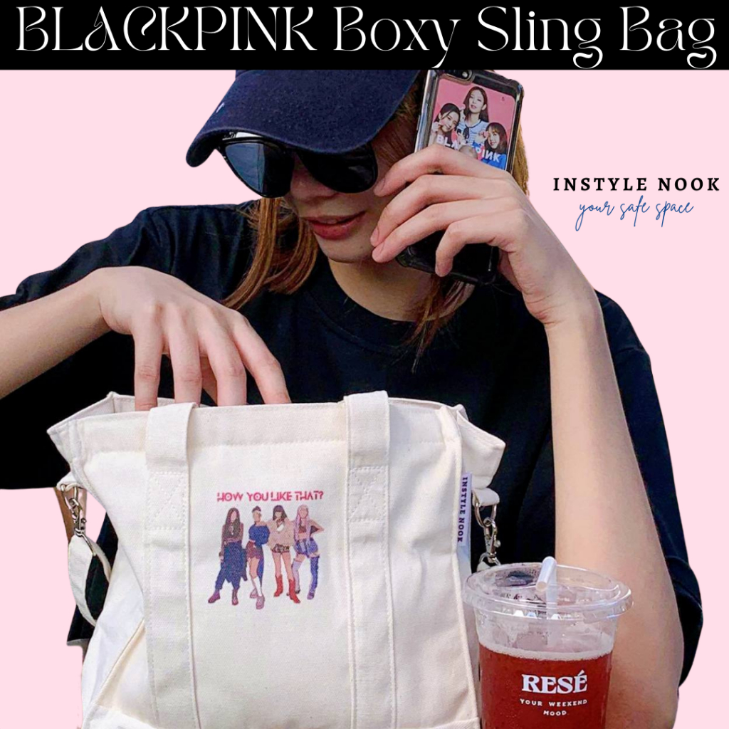 Blackpink Boxy Sling Bag By Instyle Nook Tote Bags Shopee Philippines 0620