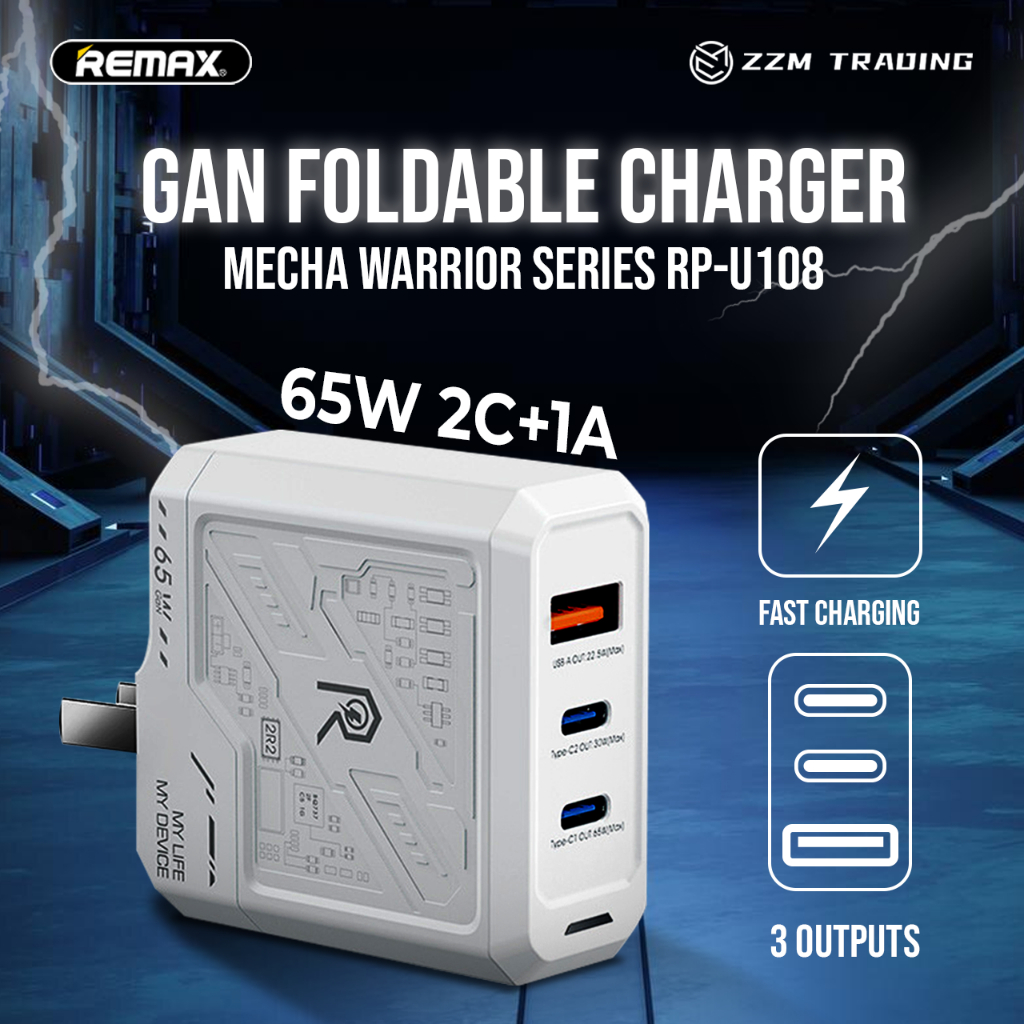 Remax RP-U108 Multifunctional Fast Charger 3 Output Ports QC3.0 PD Max ...