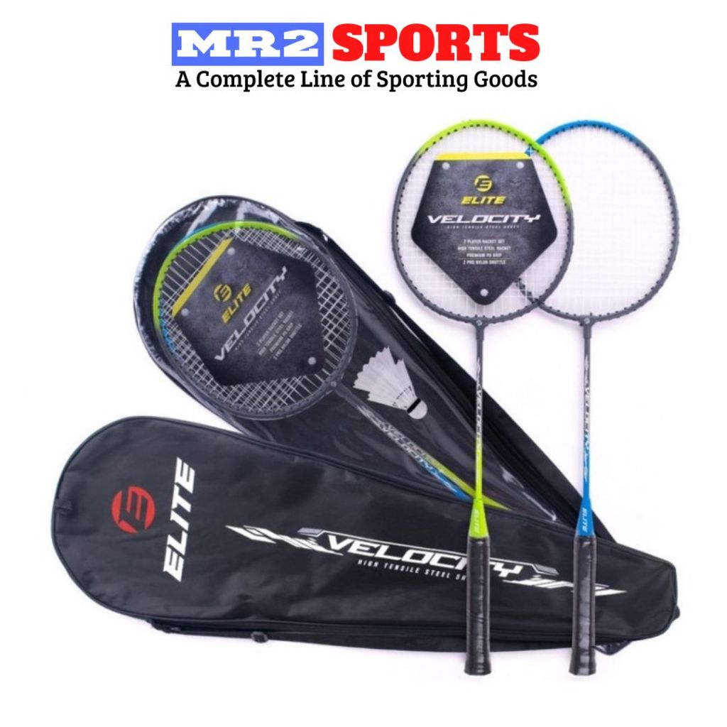 Elite Velocity Badminton Racket Set (2 Pieces Racket, 2 Pieces Nylon ...