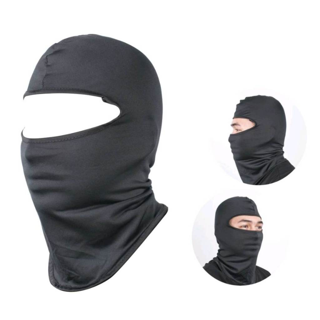 Full Face Mask/Balaclava Plain Black no Foam ( Motorcycle and Biker ...