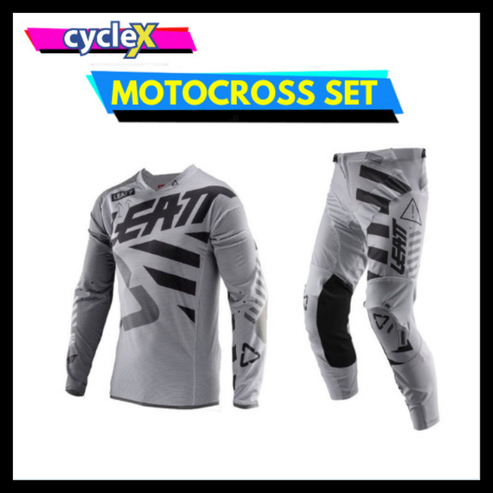 CYCLEX PRO Racing Motocross Gear Set MX Jersey And Pants Leatt grey COD