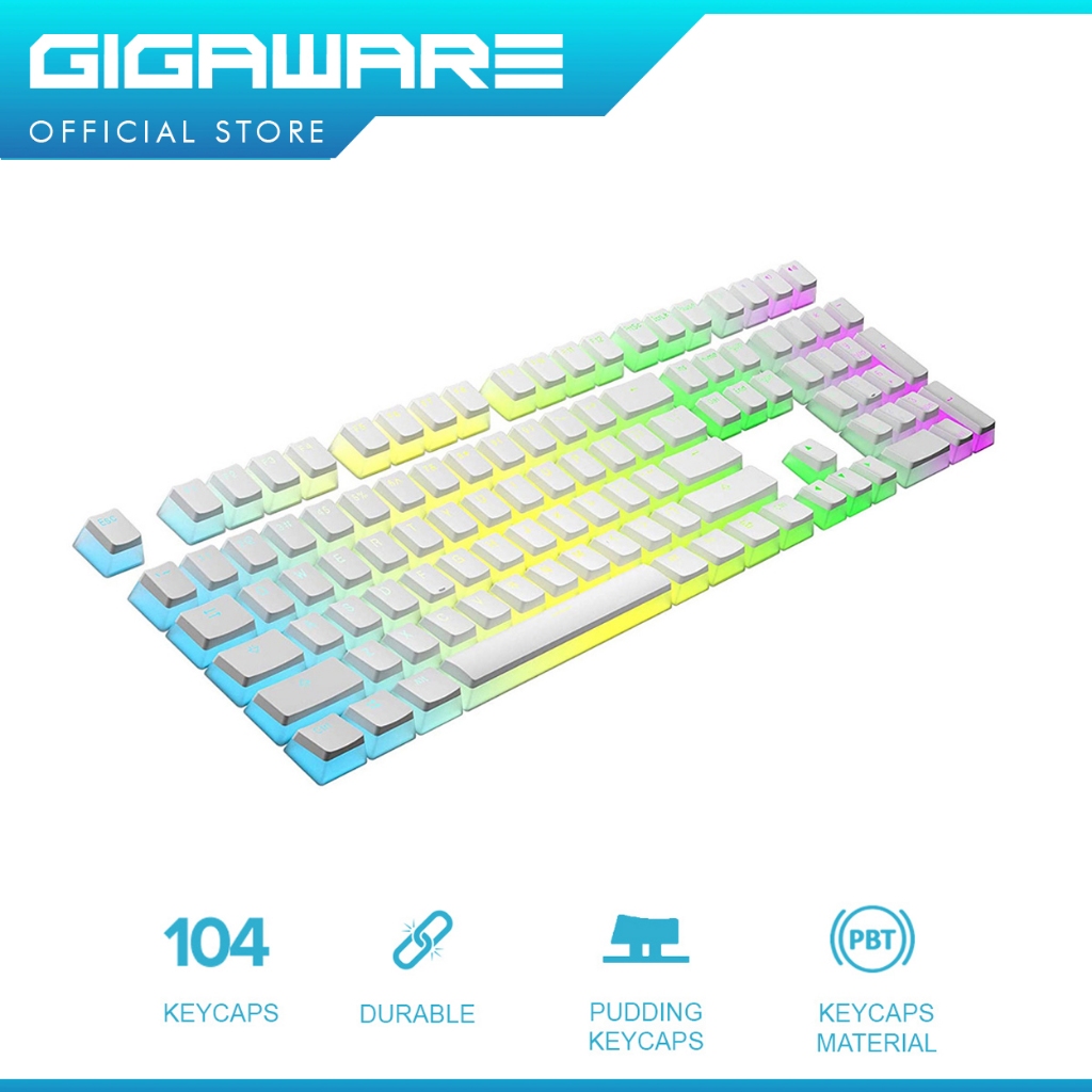 Gigaware PBT Double Shot 104 Keys Sideglow Pudding Keycaps | Shopee ...