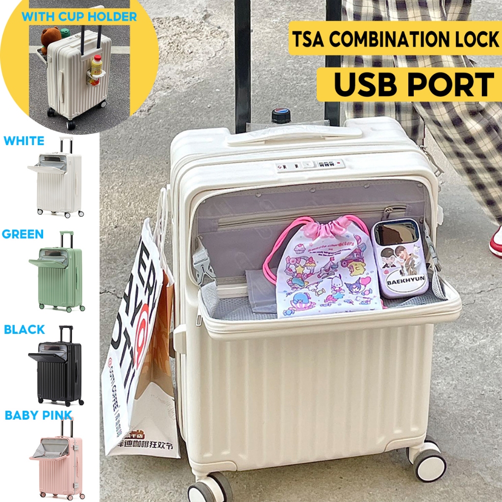 Multifunctional Luggage Front Opening Expandable Suitcase 20/24 Inch