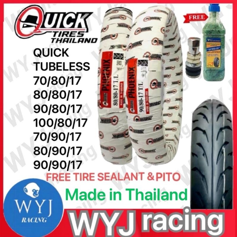 QUICK TIRE FREE TIRE SEALANT & PITO PHOENIX TUBELESS By 17 70/80/17 80 ...